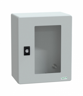 Thalassa Obudowa poliestrowa wisząca PLM z drzwiami transparentnymi IP66 308x255x160 mm Schneider NSYPLM3025TG