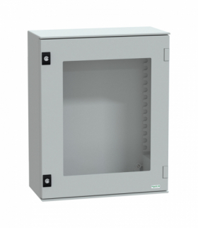 Thalassa Obudowa poliestrowa wisząca PLM z drzwiami transparentnymi IP66 530x430x200 mm Schneider NSYPLM54TG