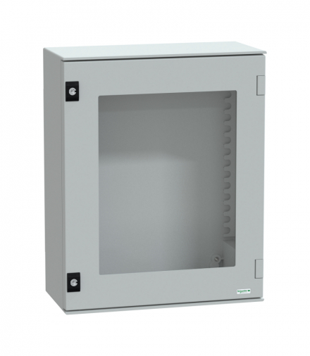 Thalassa Obudowa poliestrowa wisząca PLM z drzwiami transparentnymi IP66 530x430x200 mm Schneider NSYPLM54TG