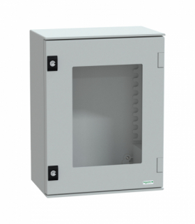 Thalassa Obudowa poliestrowa wisząca PLM z drzwiami transparentnymi IP66 430x330x200 mm Schneider NSYPLM43TG