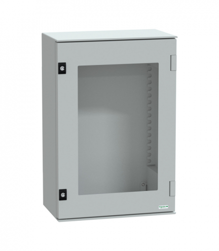 Thalassa Obudowa poliestrowa wisząca PLM z drzwiami transparentnymi IP66 647x436x250 mm Schneider NSYPLM64TG