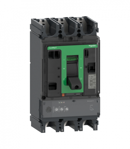 Wyłącznik, ComPacT NSX, NSX630N, Mic2.3, 630A, 3P, 50kA Schneider C63N32D630