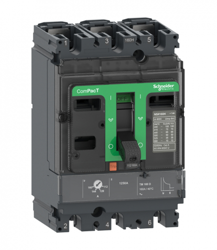 Wyłącznik, ComPacT NSX, NSX160F, TM125D, 3P, 36kA Schneider C16F3TM125