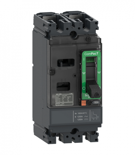 Wyłącznik, ComPacT NSX160S, 70kA, AC-DC, 2P, 160A,TMD Schneider C16S2TM160