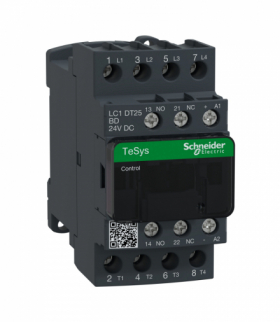 Stycznik mocy TeSys D AC1 25A 4P 1NO 1NC cewka 24VDC zaciski skrzynkowe Schneider LC1DT25BD