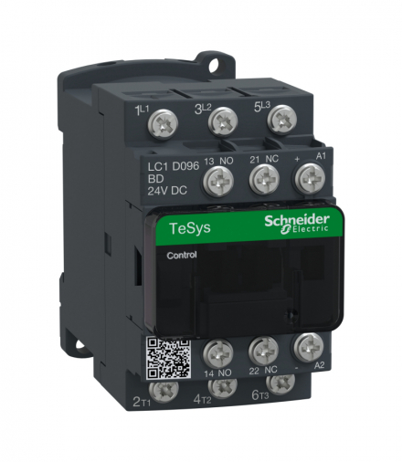 Stycznik mocy TeSys D AC3 9A 3P 1NO 1NC cewka 24VDC zaciski śrubowe Schneider LC1D096BD