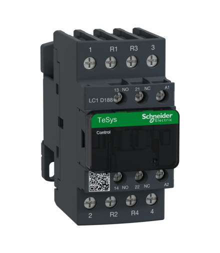 Stycznik mocy, TeSys Deca, AC1, 32A 4P 2NO 2NC cewka 24VAC zaciski śrubowe Schneider LC1D188B7