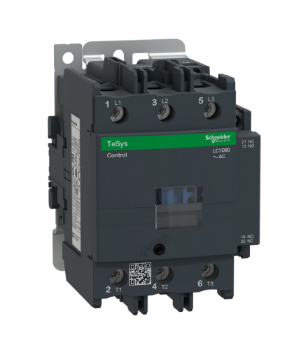 Stycznik mocy TeSys D AC3 80A 3P 1NO 1NC cewka 42VAC zaciski skrzynkowe Schneider LC1D80D7