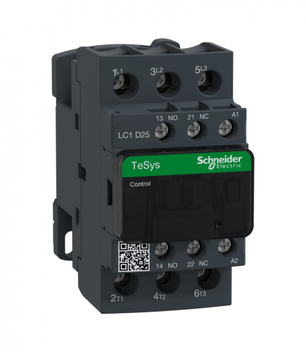 Stycznik mocy, TeSys Deca, 25A [AC-3], cewka 48VAC, 50Hz, styk pom 1NO 1NC, zaciski skrzynkowe Schneider LC1D25E5