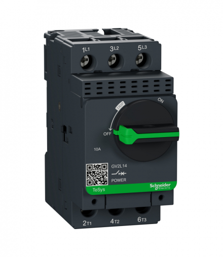 Wyłącznik silnikowy magnetyczny GV2L napęd obrotowy 10A Schneider GV2L14