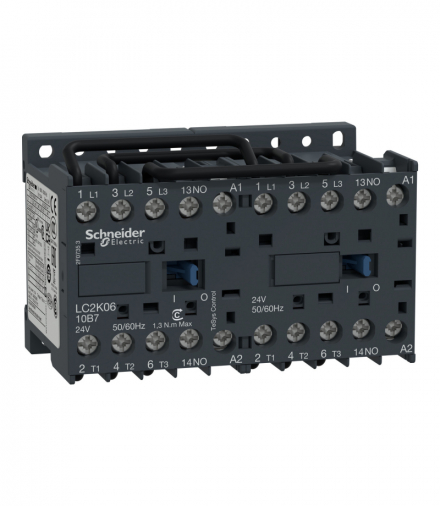 Układ nawrotny TeSys K AC3, 6A, 3P, 1NO, cewka 230VAC, zaciski skrzynkowe Schneider LC2K0610P7
