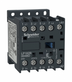 Stycznik mocy, TeSys K, 20A, 4P, 4NO, cewka 24VDC, zaciski skrzynkowe Schneider LP1K09004BD