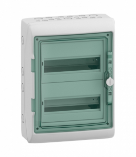 Obudowa natynkowa, Mureva (dawna Kaedra), IP65 MRV-2-12-NT-T drzwi transparentne 2 rzędy 12 modułów/rząd Schneider 13433