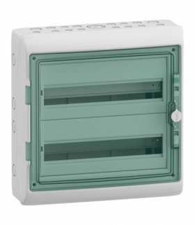 Obudowa natynkowa, Mureva (dawna Kaedra), IP65 MRV-2-18-NT-T drzwi transparentne 2 rzędy 18 modułów/rząd Schneider 13434