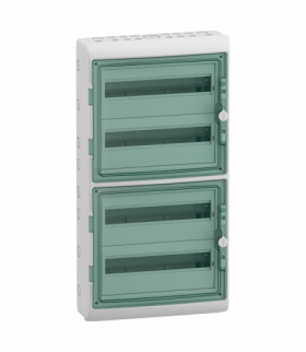 Obudowa natynkowa, Mureva (dawna Kaedra), IP65 MRV-4-18-NT-T drzwi transparentne 4 rzędy 18 modułów/rząd Schneider 13437