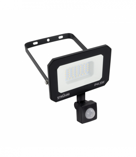 Naświetlacz SMD LED z czujnikiem ruchu ASTON LED S 20W BLACK NW czarny Struhm 04365