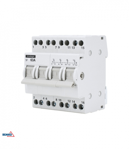 MODUŁOWY PRZEŁĄCZNIK INSTALACYJNY I-0-II 4P 63A Bemko A11-SF-4P-063