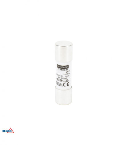 WKŁADKA TOPIKOWA CYLINDRYCZNA 10x38MM 1000V DC 6A Bemko A13-FL-10X38-06