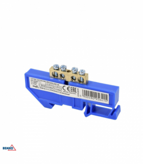 LISTWA ZACISKOWA NA SZYNĘ 6x9 4-TOROWA NIEBIESKA Bemko A18-TBI-6X09-04P-NI