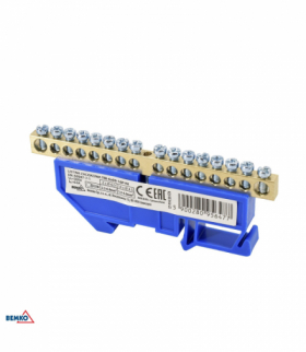 LISTWA ZACISKOWA NA SZYNĘ 6x9 16-TOROWA NIEBIESKA Bemko A18-TBI-6X09-16P-NI