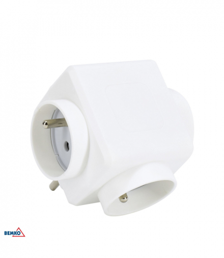 ROZGAŁĘŹNIK +0 3xGN 16A + 2xUSB MAX.2.4A Bemko B25-HS-ZF01/03-2U