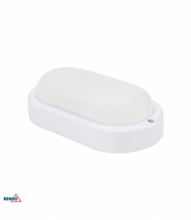 OPRAWA LED KANLO OWALNA 8W 4000K 760LM IP54 BIAŁA Bemko C45-KAN2-08-WHO-4K