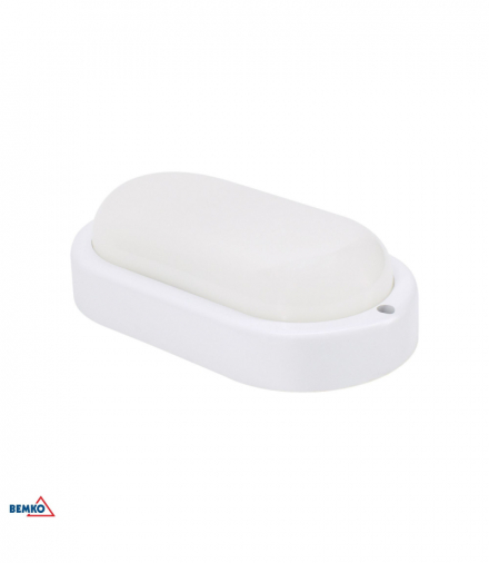 OPRAWA LED KANLO OWALNA 8W 4000K 760LM IP54 BIAŁA Bemko C45-KAN2-08-WHO-4K