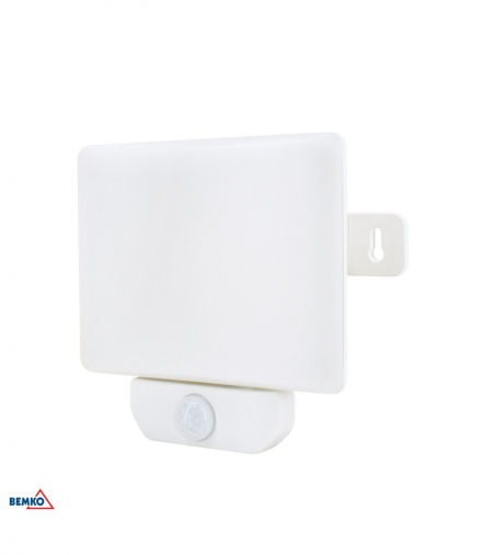 NAŚWIETLACZ LED LFX 30W 4000K 2700LM IP65 BIAŁY CZ. PIR Bemko C65-LFX-030WH-4K-PIR