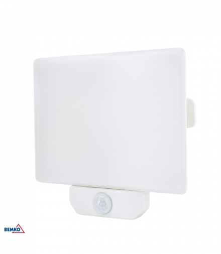 NAŚWIETLACZ LED LFX 50W 4000K 4500LM IP65 BIAŁY CZ. PIR Bemko C65-LFX-050WH-4K-PIR