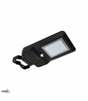 SOLARNA OPRAWA ULICZNA LED SOLGER 15W 1600LM 4000K IP65 CZARNA CZ. PIR Bemko C83-SOG-015BL-4K-PIR