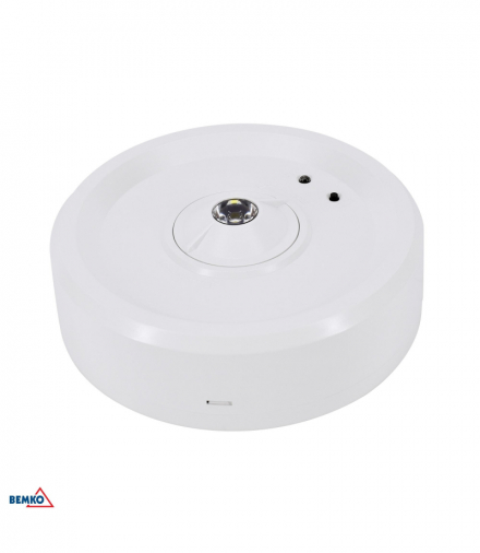 OPRAWA AWARYJNA SKALER OKRĄGŁA 3W OPTYKA SKUPIAJĄCA IP40 AUTOTEST 2H CNBOP Luxmena Bemko C91-SKL-R-3SO-AT2H-CNBOP