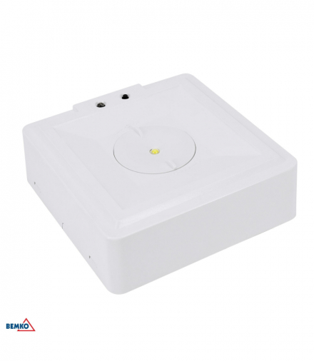 OPRAWA AWARYJNA SKALER KWADRATOWA 3W OPTYKA OTWARTA IP40 AUTOTEST 1H CNBOP Luxmena Bemko C91-SKL-S-3SX-AT1H-CNBOP