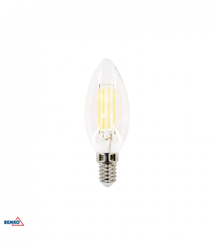 ŹRÓDŁO LED FILAMENT 230V E14 C35 4W 470LM 4000K 320ST Bemko D86-FLB-E14-C35-040-4K
