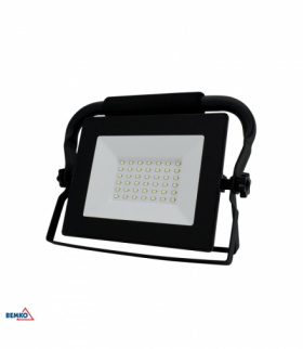 NAŚWIETLACZ LED SMD KASTEL 30W 6000K 2900LM IP65 CZARNY 1,5M PRZENOŚNY Kafler Bemko S-C64-R-LFK-030BL-6K