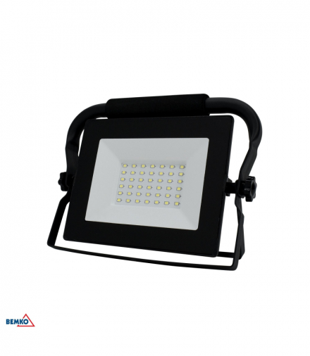 NAŚWIETLACZ LED SMD KASTEL 30W 6000K 2900LM IP65 CZARNY 1,5M PRZENOŚNY Kafler Bemko S-C64-R-LFK-030BL-6K