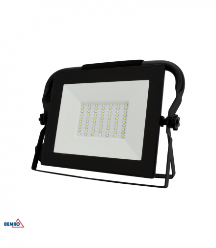 NAŚWIETLACZ LED SMD KASTEL 50W 6000K 4500LM IP65 CZARNY 1,5M PRZENOŚNY Kafler Bemko S-C64-R-LFK-050BL-6K
