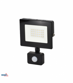 NAŚWIETLACZ LED SMD KASTEL 20W 4000K 1800LM IP65 CZARNY CZ. PIR Kafler Bemko S-C64-S-LFK-020BL-4K