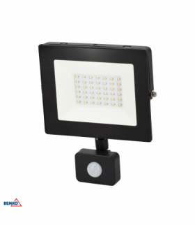 NAŚWIETLACZ LED SMD KASTEL 30W 6000K 2500LM IP65 CZARNY CZ. PIR Kafler Bemko S-C64-S-LFK-030BL-6K