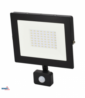 NAŚWIETLACZ LED SMD KASTEL 50W 4000K 4350LM IP65 CZARNY CZ. PIR Kafler Bemko S-C64-S-LFK-050BL-4K