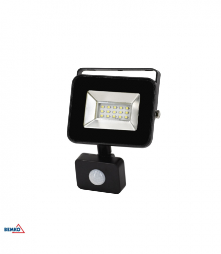 NAŚWIETLACZ LED SMD LOFOT 10W 6000K 870LM IP65 CZARNY CZ. PIR Bemko S-C65-S-LFS-010BL-6K