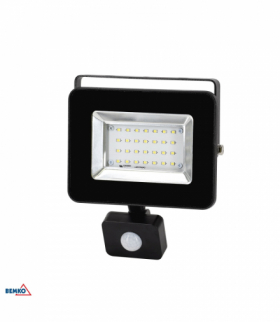 NAŚWIETLACZ LED SMD LOFOT 20W 6000K 1800LM IP65 CZARNY CZ. PIR Bemko S-C65-S-LFS-020BL-6K