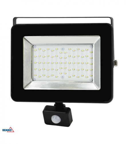 NAŚWIETLACZ LED SMD LOFOT 50W 4000K 4200LM IP65 CZARNY CZ. PIR Bemko S-C65-S-LFS-050BL-4K