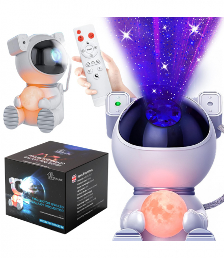 Extralink Home Projektor gwiazd z księżycem Lampka nocna, rzutnik, świecący księżyc dla dzieci, astronauta EXTRALINK PROJEKTOR-GWIAZD-06