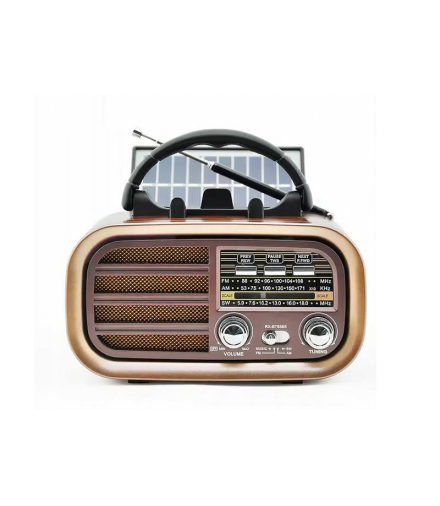 Radio przenośne RX-BT638 z panelam solarnym, FM, Bluetooth, USB, SD akumulator 18650 LXRXBT638G
