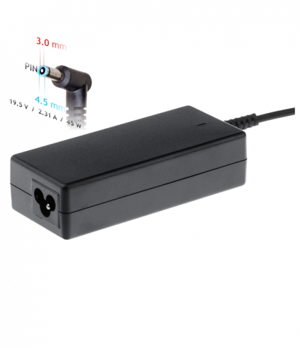Akyga Zasilacz do notebooka AK-ND-69 19.5V / 2.31A 45W 4.5 x 3.0 mm + pin HP 1.2m TFO AKKSGZASAKY00019