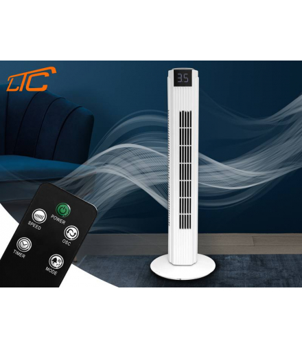Wentylator stojący, kolumnowy 82cm 50W, LCD, sterowany pilotem LTC LXWT27