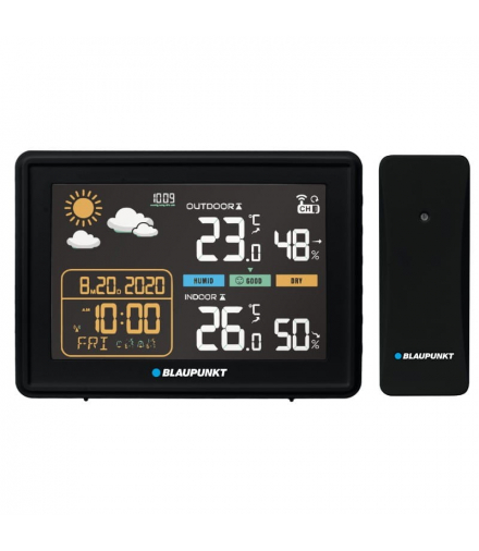 Stacja pogodowa z czujnikiem zewnętrznym, Blaupunkt WS30BK