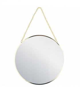 Lustro ścienne, okrągłe, 20 x 20 cm, złote DPM GLS003