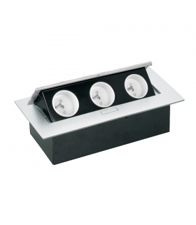 Gniazda wpuszczane w blat 3x230VAC srebrny