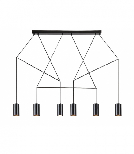 Industrialna lampa wisząca Aslaug GU10 6x MAX 50W Rabalux 72018